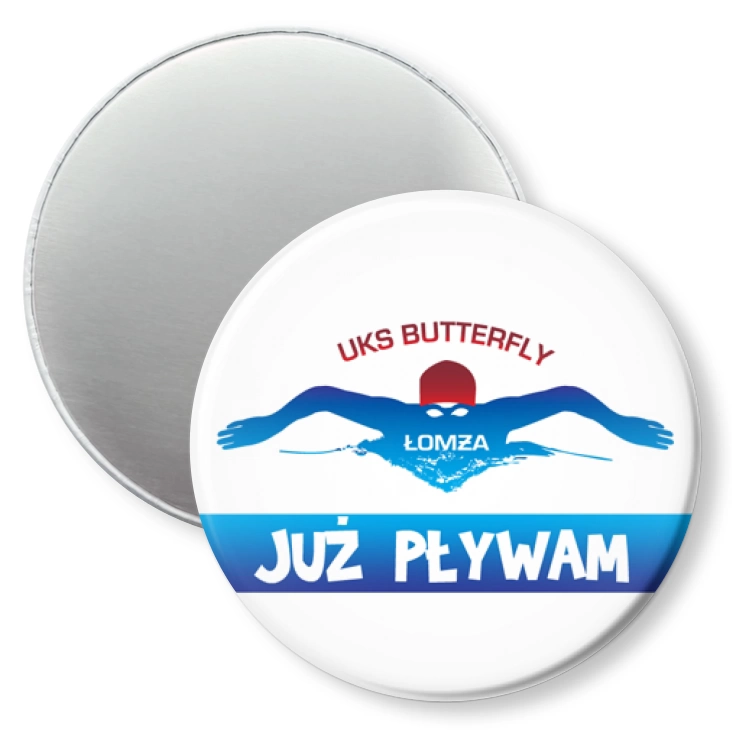 przypinka magnes Już pływam UKS Butterfly