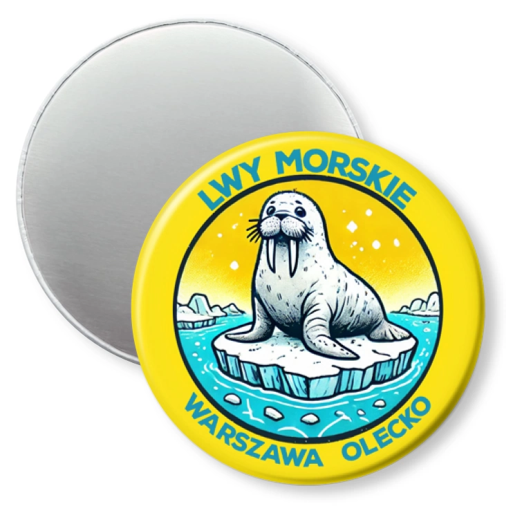 przypinka magnes Lwy Morskie Warszawa Olecko