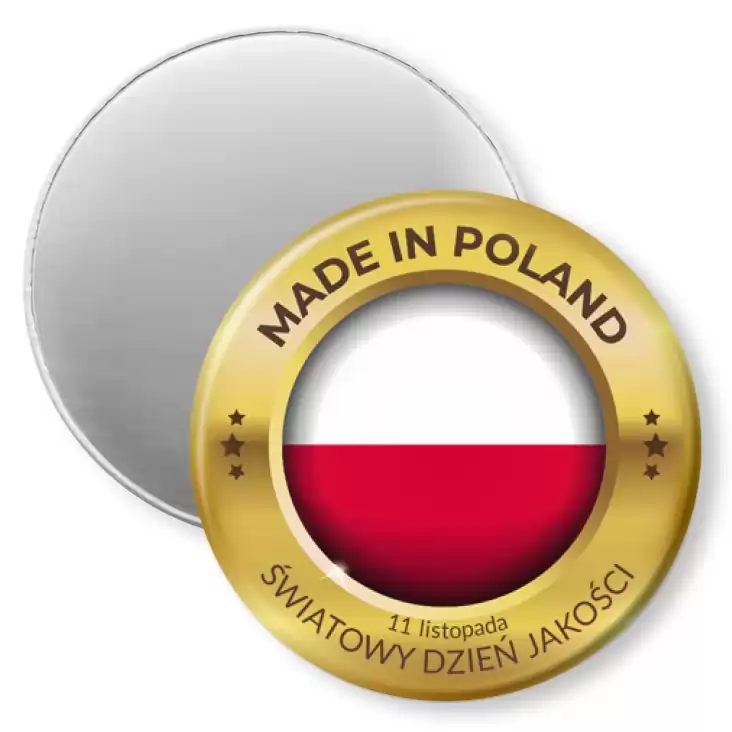 przypinka magnes Made in Poland Światowy Dzień Jakości