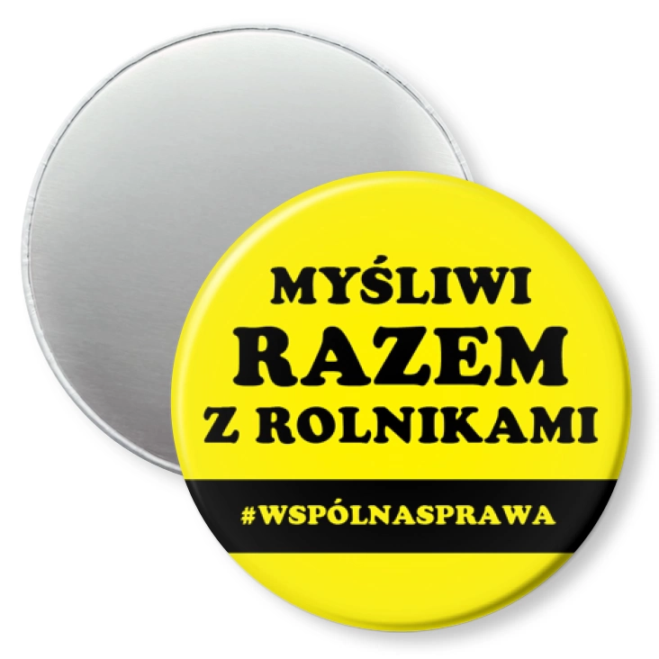 przypinka magnes Myśliwi razem z rolnikami