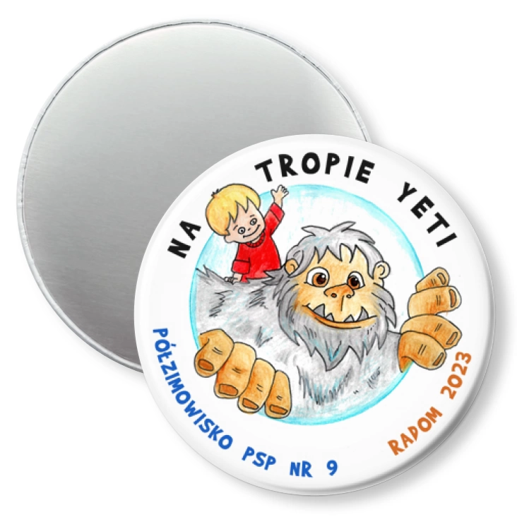 przypinka magnes Na tropie Yeti Półzimowisko PSP nr 9 Radom