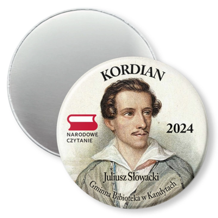 przypinka magnes Narodowe Czytanie Biblioteka w Kandytach