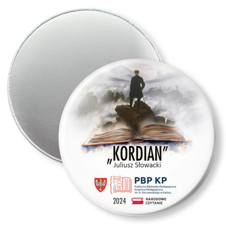 przypinka magnes Narodowe Czytanie Kordian PBP KP Kalisz