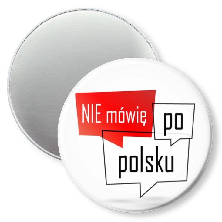 przypinka magnes Nie mówię po polsku