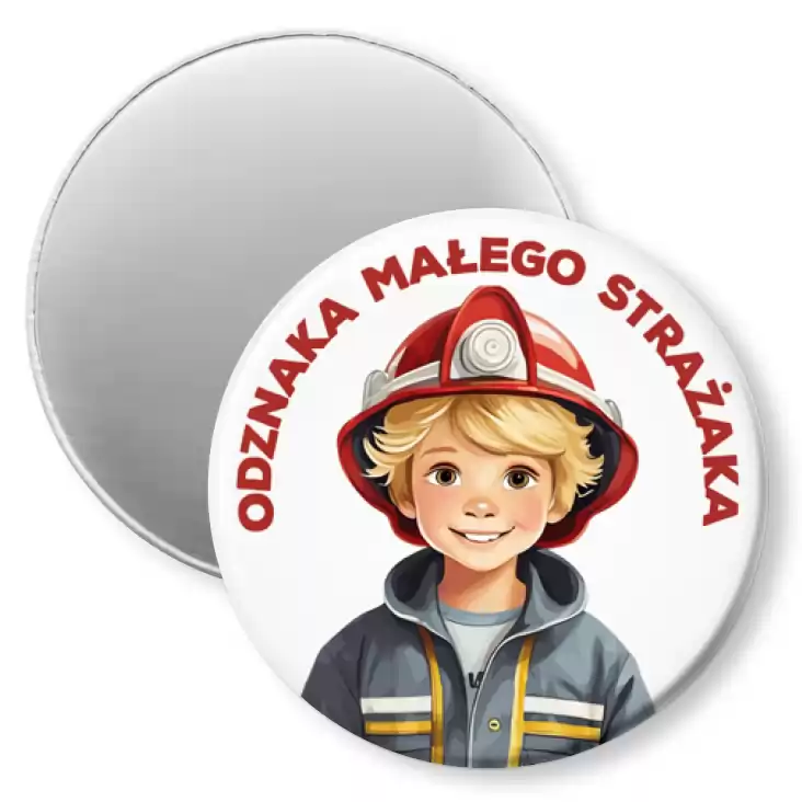 przypinka magnes Odznaka Małego Strażaka chłopiec strażak