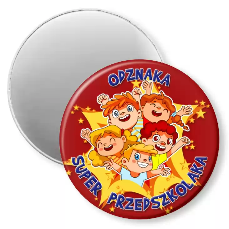 przypinka magnes Odznaka Super Przedszkolaka Dzień Przedszkolaka