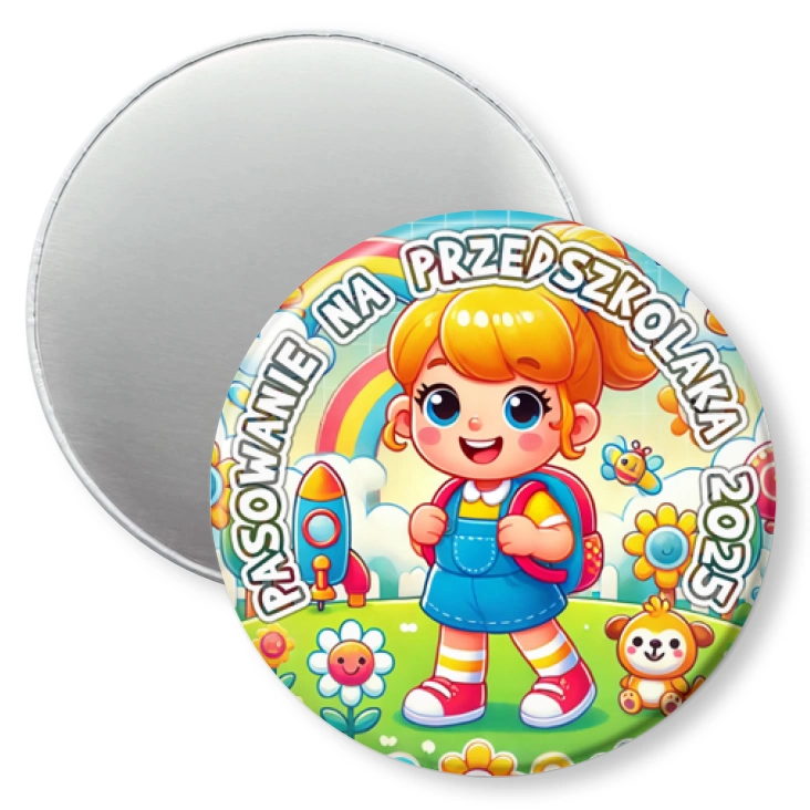 przypinka magnes Pasowanie na przedszkolaka dziewczynka