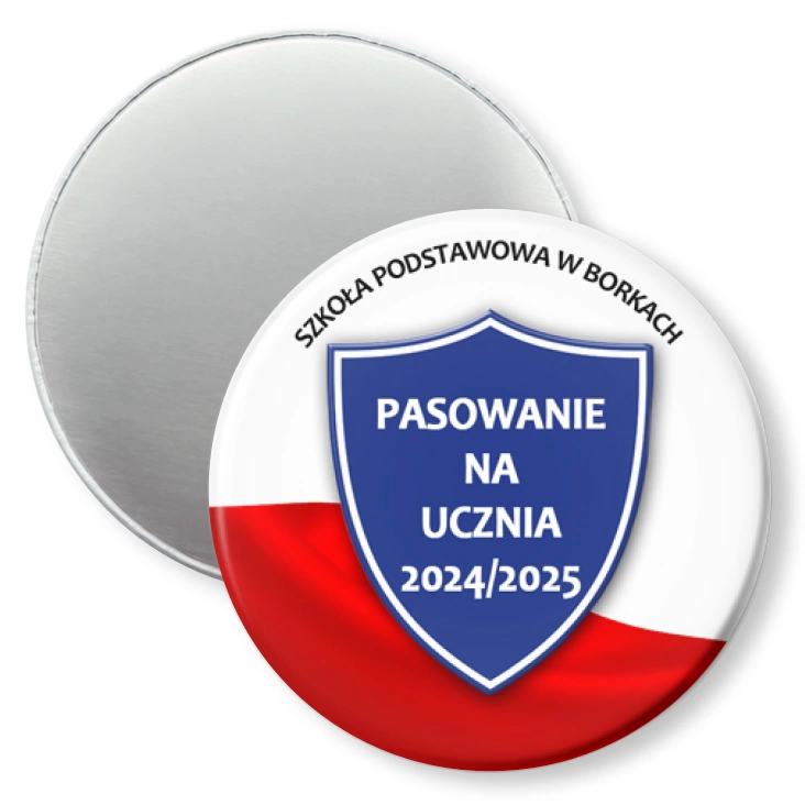 przypinka magnes Pasowanie Szkoła Podstawowa w Borkach