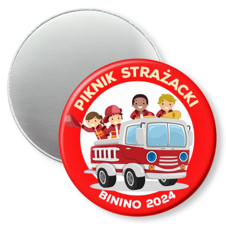 przypinka magnes Piknik Strażacki Binino 2024