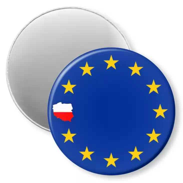przypinka magnes Polska jako gwiazdka Unii Europejskiej