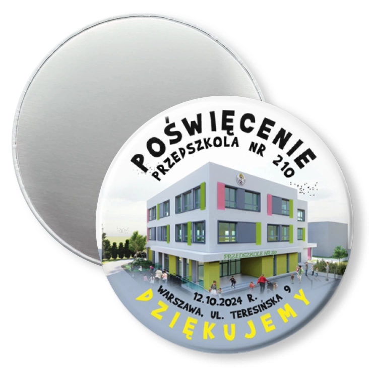 przypinka magnes Poświęcenie przedszkola nr 210 w Warszawie