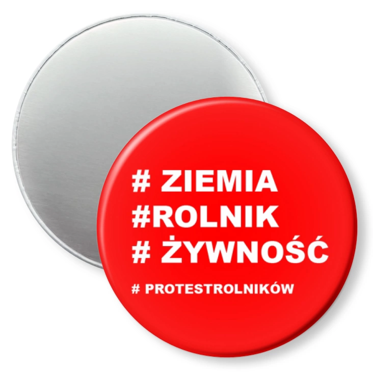 przypinka magnes Protest rolników ziemia rolnik żywność
