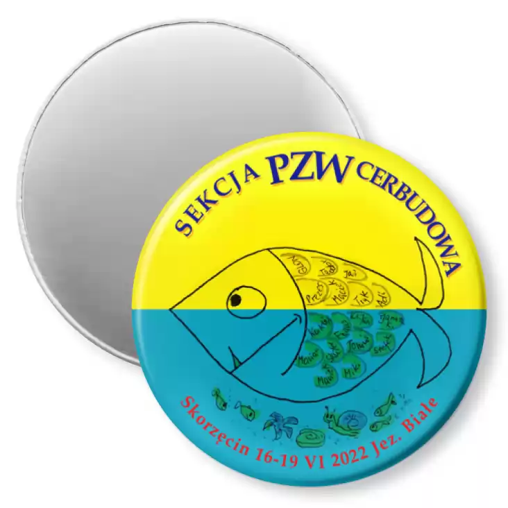 przypinka magnes PZW Cerbudowa jezioro Białe 2022