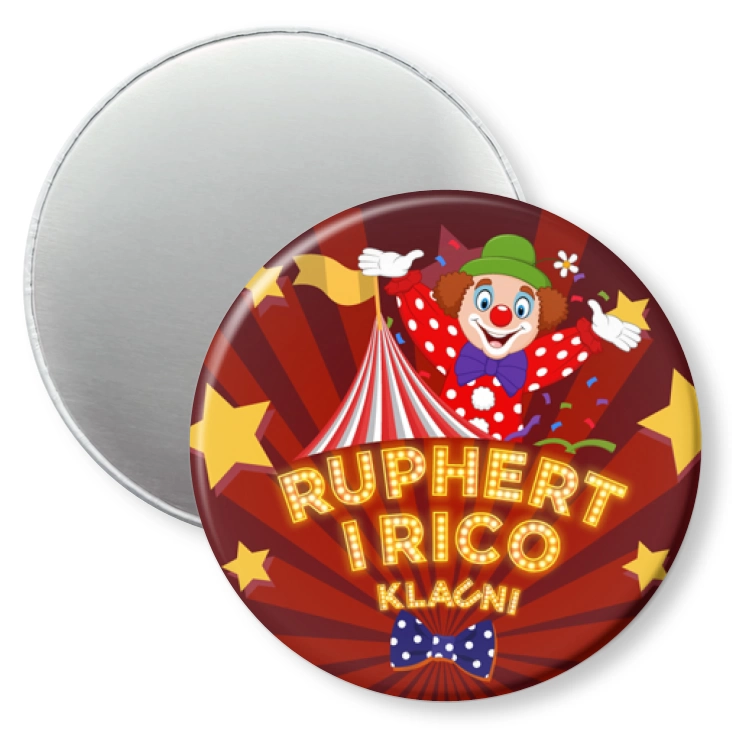 przypinka magnes Ruphert i Rico Klauni Show