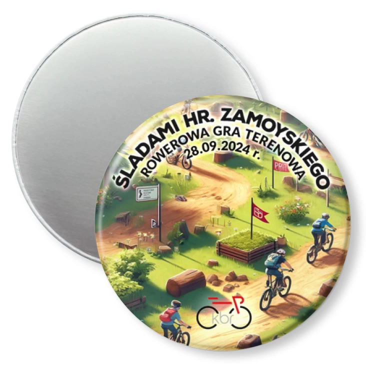 przypinka magnes Śladami hr. Zamoyskiego - rowerowa gra terenowa