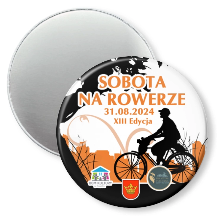 przypinka magnes Sobota na rowerze w Powidzu