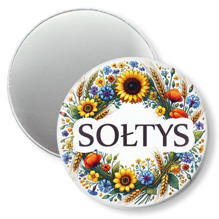 przypinka magnes Sołtys polskie kwiaty polne