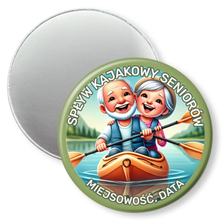 przypinka magnes Spływ kajakowy seniorów