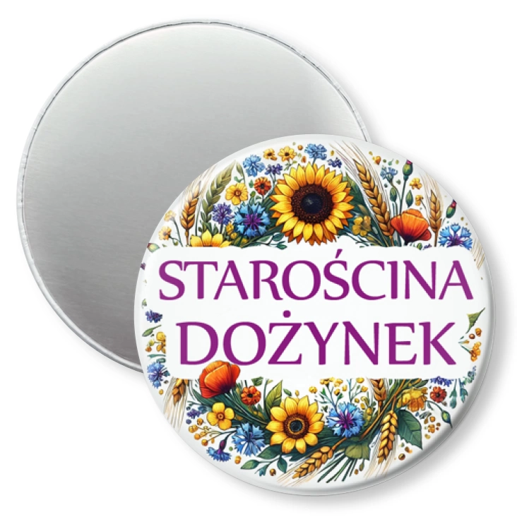 przypinka magnes Starościna dożynek kwiaty polne