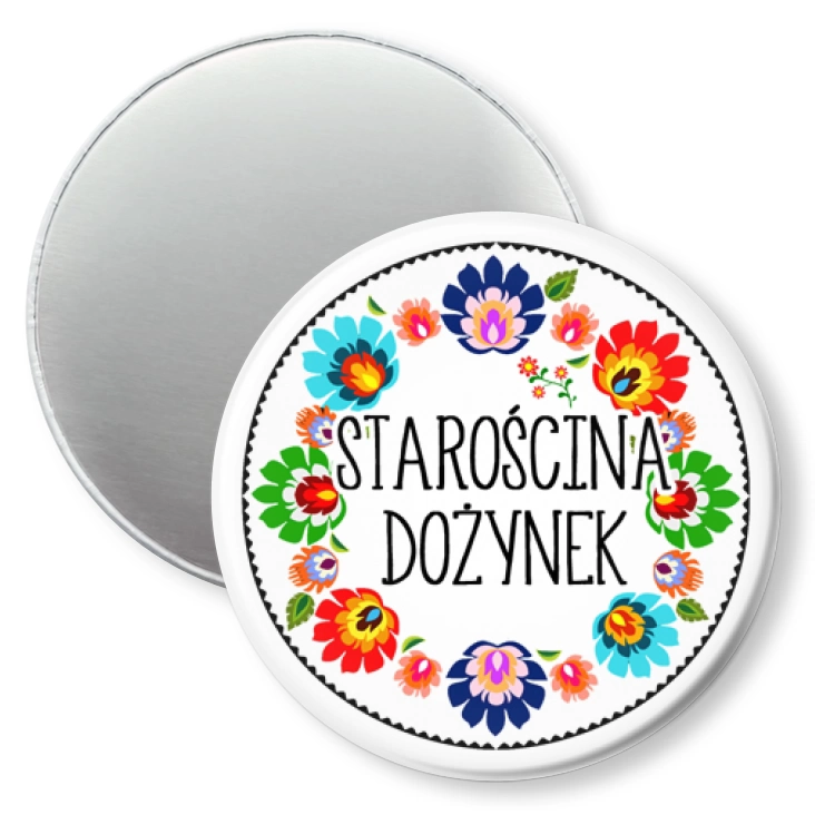 przypinka magnes Starościna Dożynek wzór łowicki