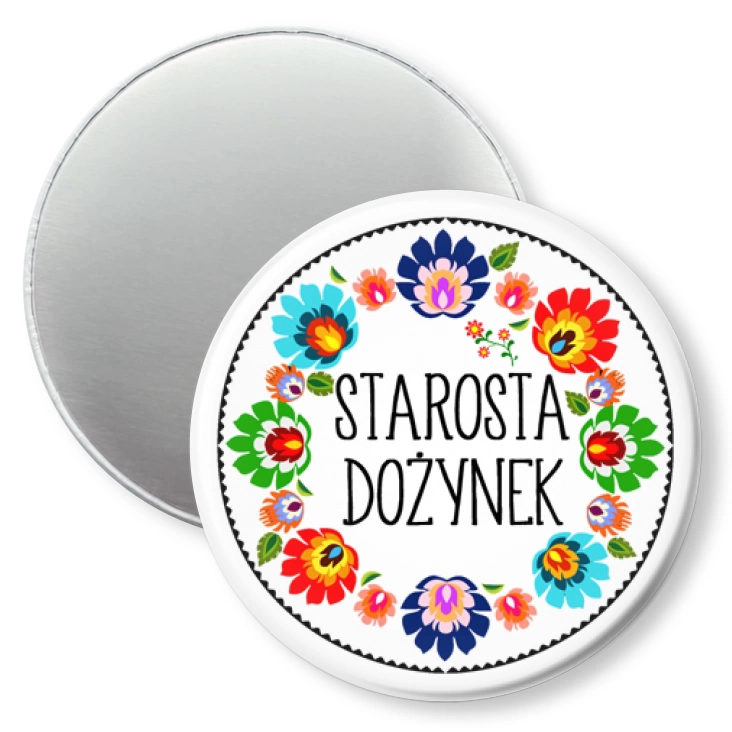 przypinka magnes Starosta Dożynek wzór łowicki