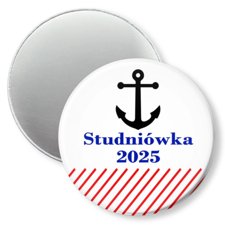 przypinka magnes Studniówka z kotwicą