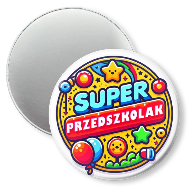 przypinka magnes Super Predszkolak na kolorowo