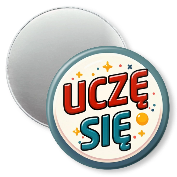 przypinka magnes Uczę się kolorowe litery