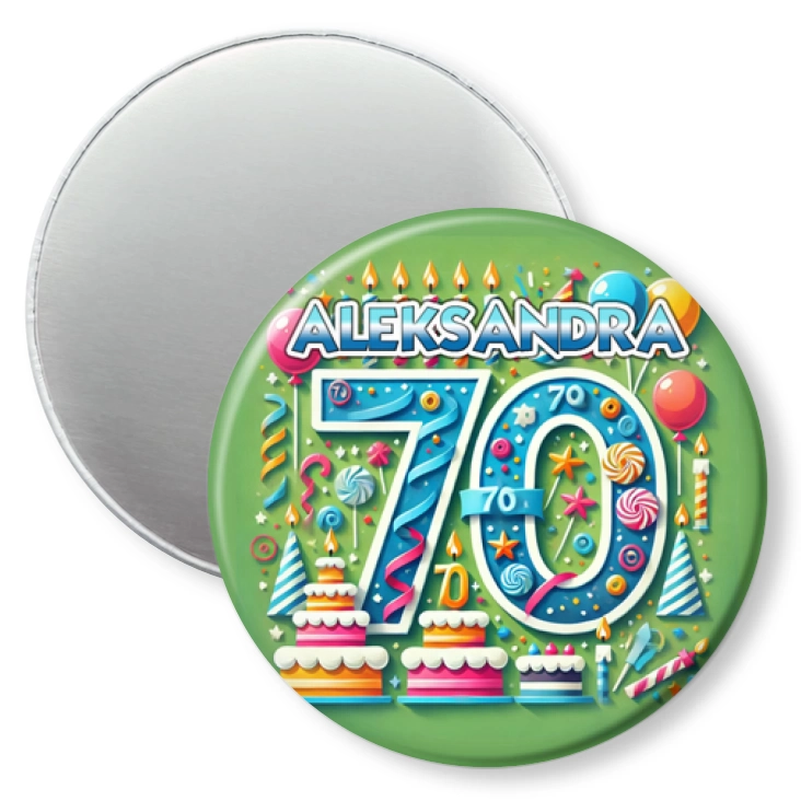 przypinka magnes Urodziny 70