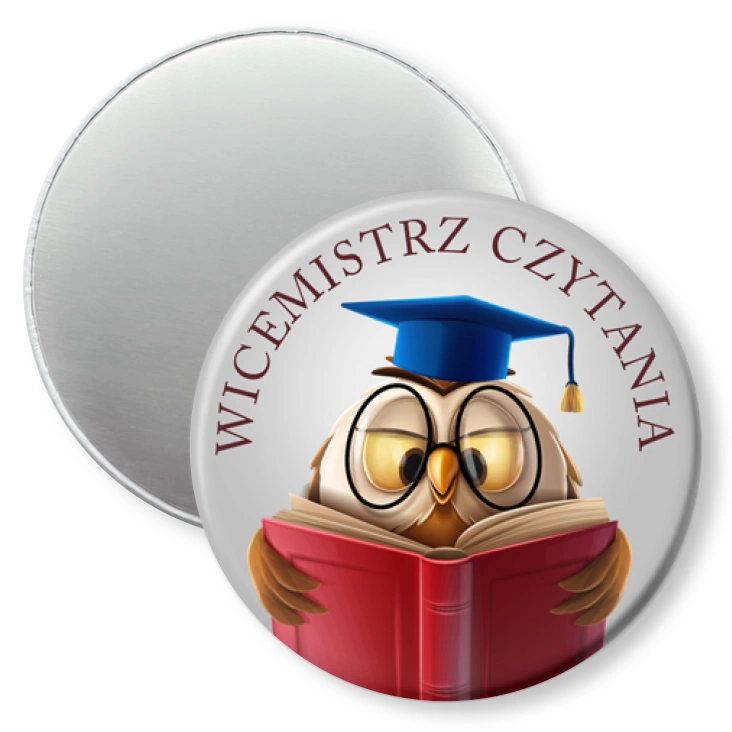 przypinka magnes Wicemistrz czytania sowa