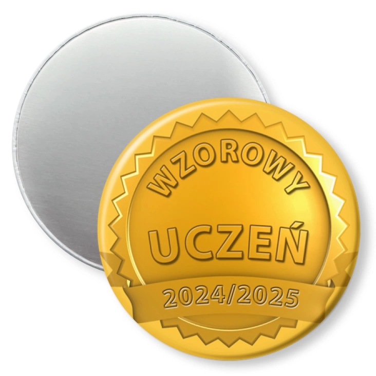 przypinka magnes Wzorowy uczeń złoty medal