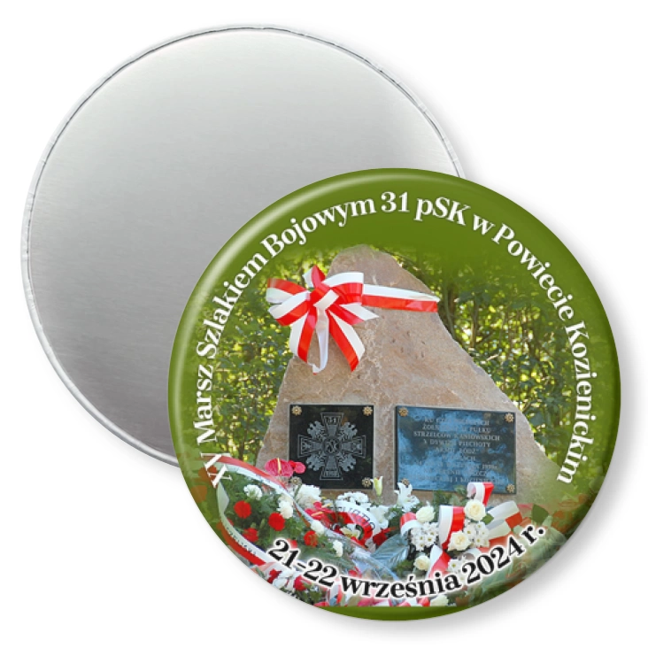przypinka magnes XV Marsz Szlakiem Bojowym 31 pSK w Powiecie Kozienickim