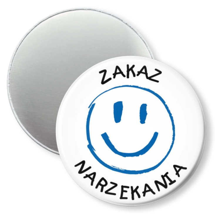 przypinka magnes Zakaz narzekania uśmiechnięta buźka