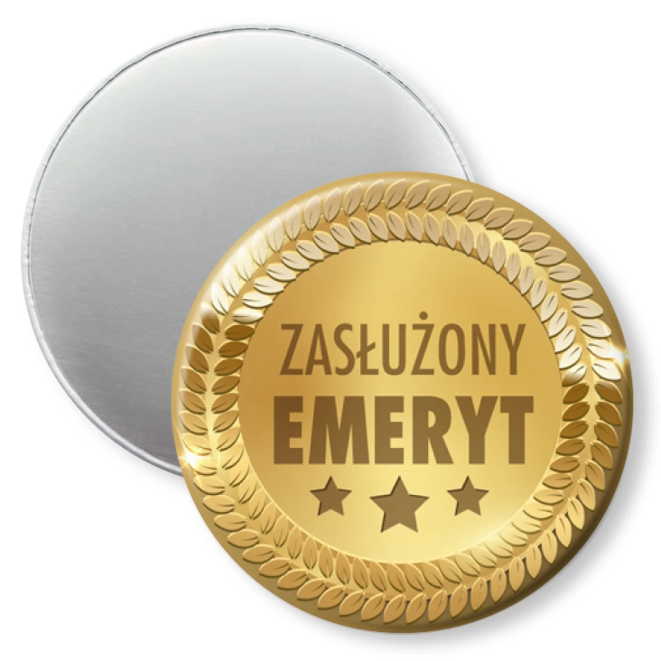 przypinka magnes Zasłużony emeryt