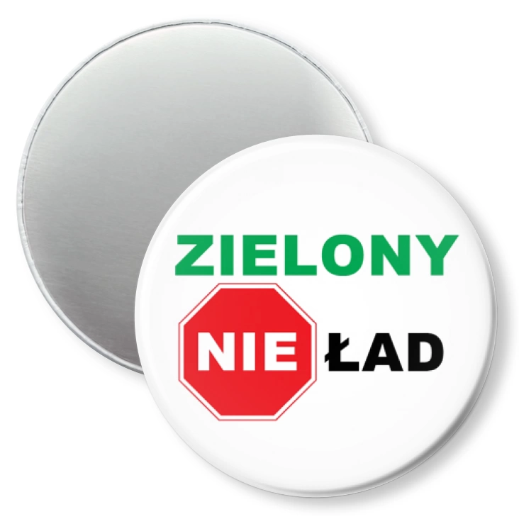 przypinka magnes Zielony NIEład