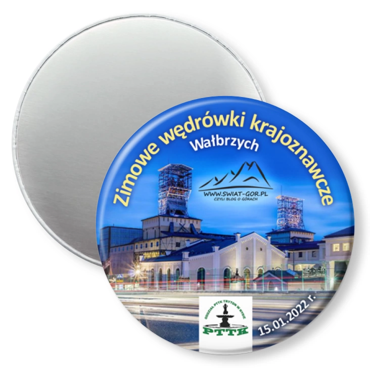 przypinka magnes Zimowe wędrówki krajoznawcze Wałbrzych 2022