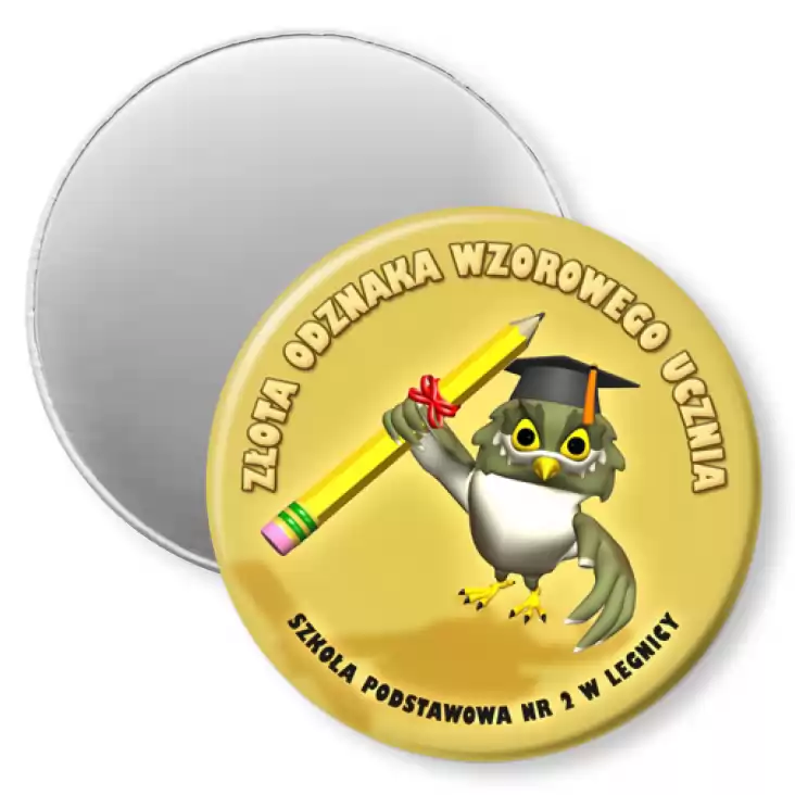 przypinka magnes Złota Odznaka Wzorowego Ucznia Legnica