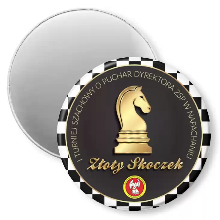 przypinka magnes Pierwszy Turniej Szachowy Złoty Skoczek 2022