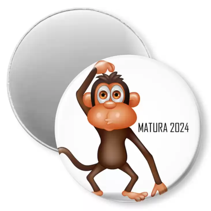 przypinka magnes Matura z zatroskaną małpą