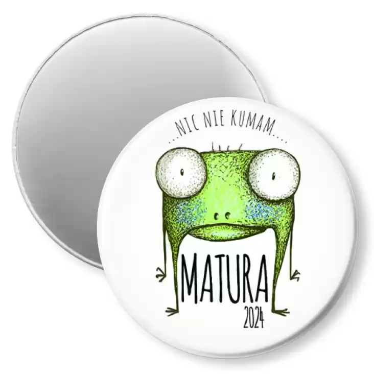 przypinka magnes Matura żabka z wytrzeszczem oczu