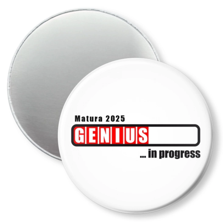 przypinka magnes Matura genius in progress