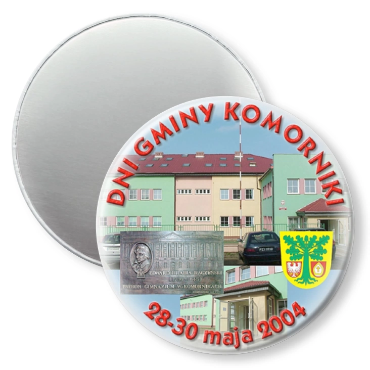 przypinka magnes Dni Gminy Komorniki 2004