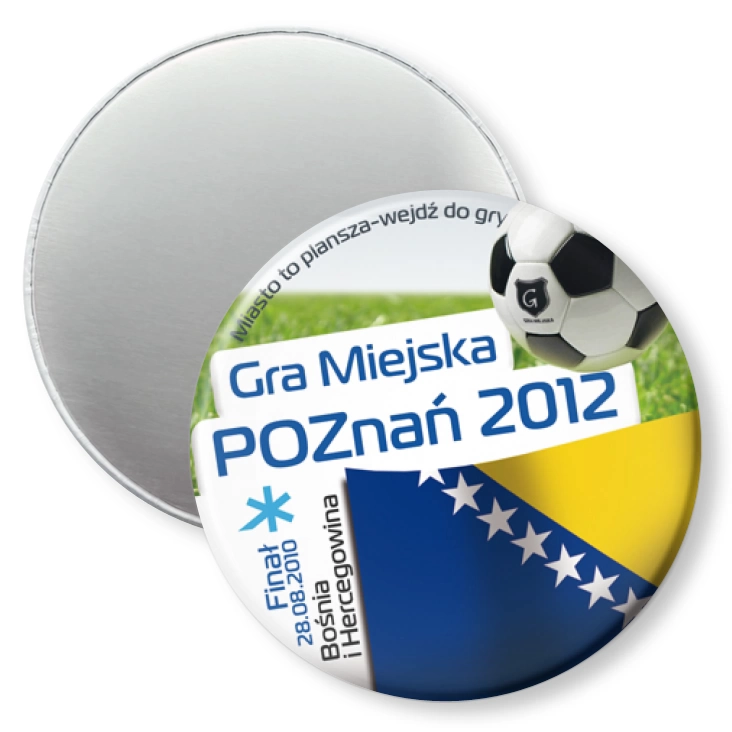 przypinka magnes Gra Miejska - Poznań 2012 - Bośnia i Hercegowina