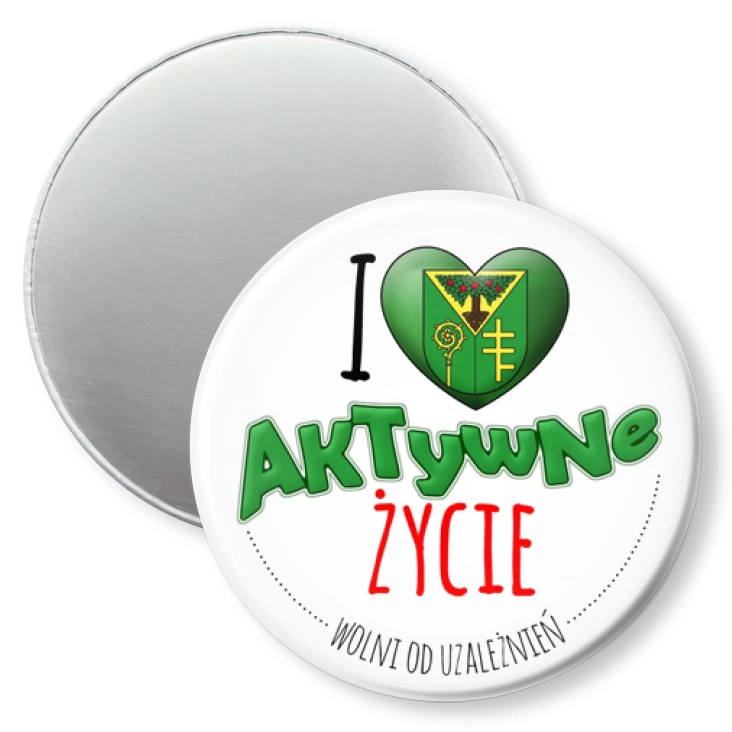 przypinka magnes I love aktywne życie