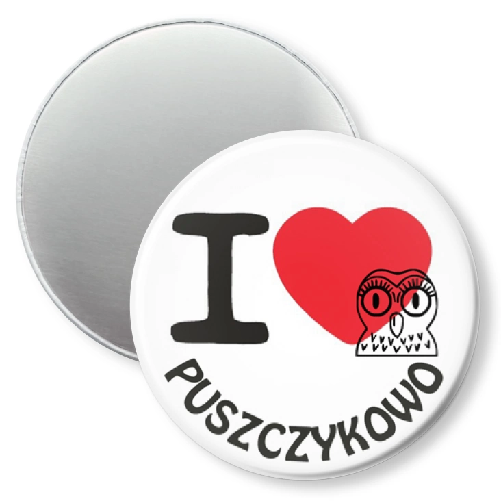 przypinka magnes I love Puszczykowo