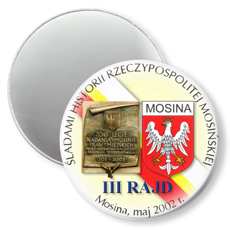 przypinka magnes III RAJD Śladami Historii Rzeczypospolitej Mosińskiej