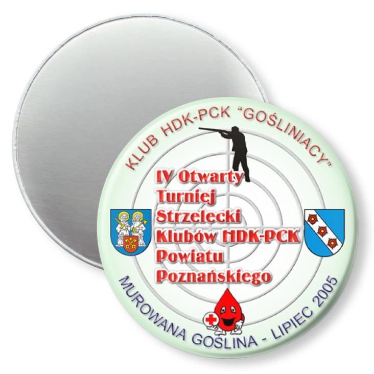 przypinka magnes IV Otwarty Turniej Strzelecki Klubów NDK-PCK Powiatu Poznańskiego