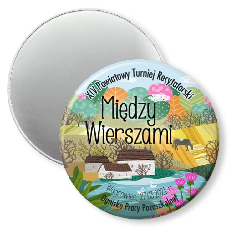 przypinka magnes Między Wierszami 2021