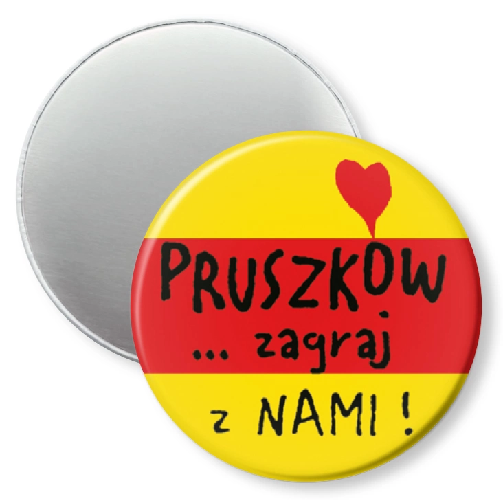 przypinka magnes Pruszków... zagraj z nami!