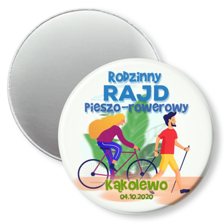 przypinka magnes Rodzinny rajd pieszo-rowerowy Kąkolewo 2020